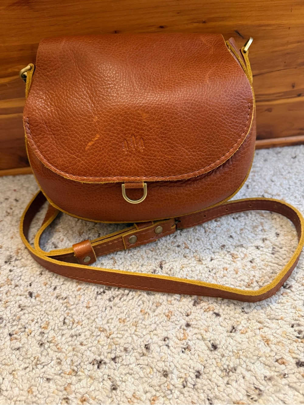 Portland Leather Co Saddle Crossbody Bag in Chestnut Brown